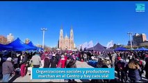 Organizaciones sociales y productores  marchan en el Centro y hay caos vial