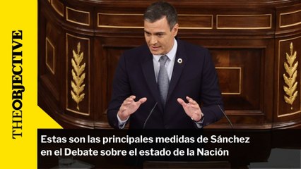 Estas son las principales medidas de Sánchez en el Debate sobre el estado de la Nación