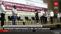 Evelyn Salgado entrega equipos de cómputo a mil 305 estudiantes normalistas de Guerrero