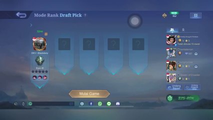 TIER NERAKA MOBILE LEGENDS - EMPAT KALI MAIN SEKALI MENANG