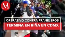 Tres personas detenidas y cinco policías lesionados tras riña en CdMx