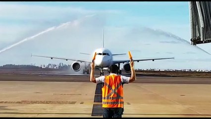 Prefeito Paranhos fala da emoção da nova conquista, após "batismo" de aeronave da Latam