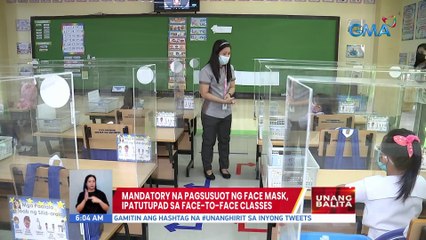 Mandatory na pagsusuot ng face mask, ipatutupad sa face-to-face classes | UB