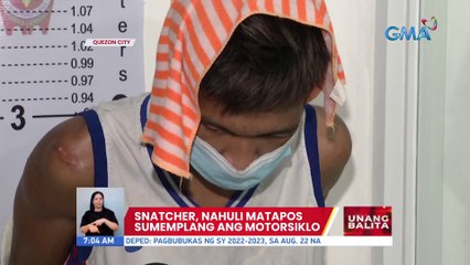 Snatcher, nahuli matapos sumemplang ang motorsiklo | UB