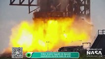Foguete da SpaceX pega fogo durante teste de solo