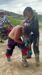 Motocross Rider Has Dislocated Shoulder Popped