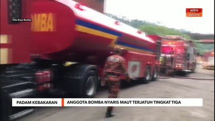 Padam Kebakaran | Anggota bomba nyaris maut terjatuh tingkat tiga