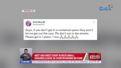 Meet and greet event ni Nicki Minaj, kinansela dahil sa overcrowding ng fans | UB