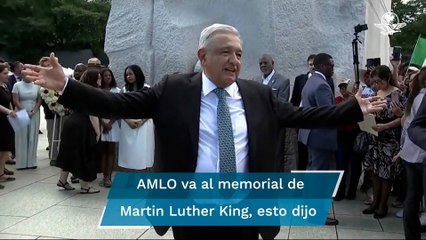 AMLO arma mitin en memorial de Martin Luther King