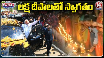 Festive Mood In Jharkhand's Deoghar Ahead of PM Modi Visit _ V6 Teenmaar
