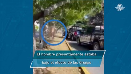 ¡Sin pena! Turista caminaba desnudo en plena avenida de Quintana Roo
