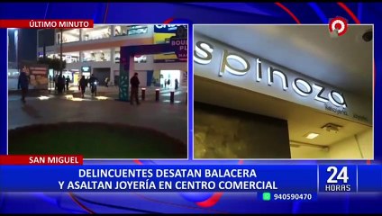 Balacera en Plaza San Miguel: Delincuente asalta joyería y huye disparando
