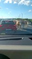 Havalimanı yolunda hayvan sürüsü trafiği kapattı
