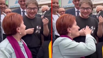 Derdini anlatan genç heyecanlanıp "Abi" dedi, Akşener'in karşılığı gülümsetti: Söyle abi