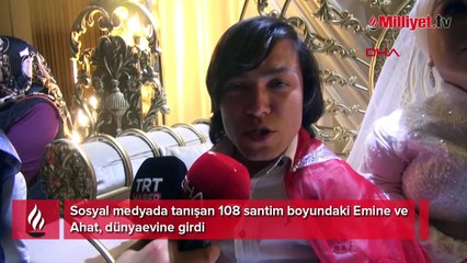 Sosyal medyada tanışan 108 santim boyundaki Emine ve Ahat, dünyaevine girdi