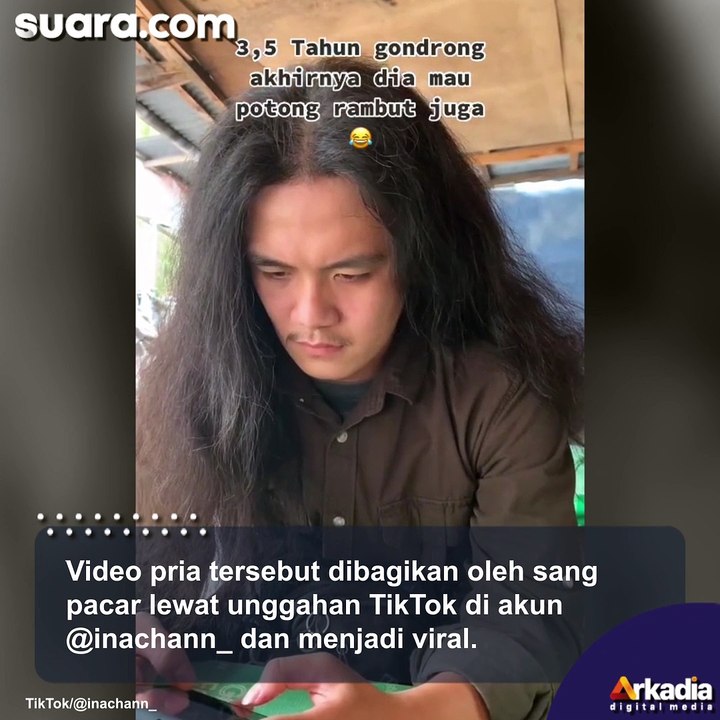 Wanita Temani Pacar Potong Rambut Gondrong, Malah Ikutan Pangling