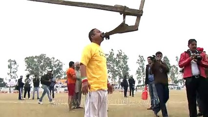 Strongest teeth in the world__ This man lifts plough with teeth...