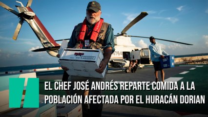 El chef José Andrés reparte comida a la población afectada por el huracán Dorian