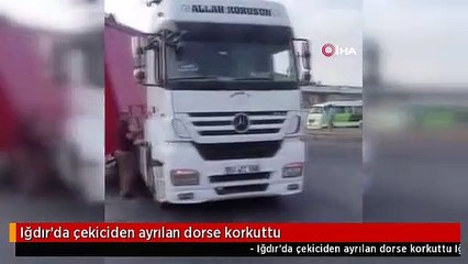 Çekiciden ayrılan dorse korkuttu