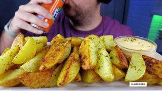 ASMR CRISPY FRIES POTATO & CHEESY SAUCE (EATING SOUNDS) ASMR MUKBANG EATING SHOW NO TALKING