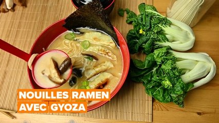 Recette de ramen avec boulettes de gyoza