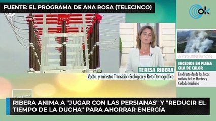 Ribera anima a "jugar con las persianas" y "reducir el tiempo de la ducha" para ahorrar energía