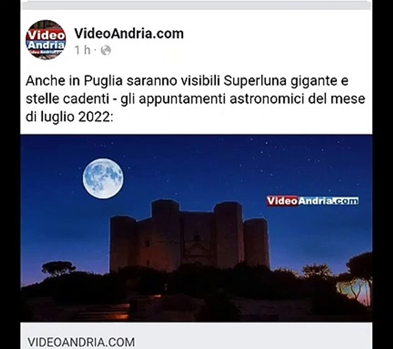 Anche in Puglia Superluna e stelle cadenti nel mese di luglio 2022 - I dettagli su https://www.pugliareporter.com/