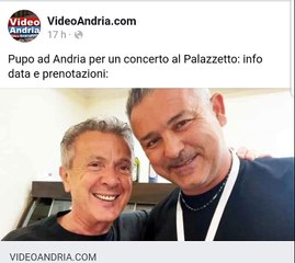 Pupo in concerto ad Andria: info data e prenotazioni su https://www.videoandria.com/