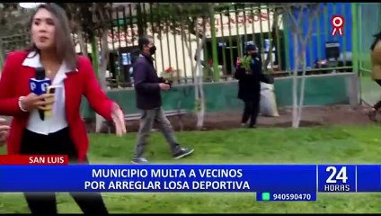 San Luis: vecinos invierten más de 7 mil soles para arreglar losa deportiva pero municipio casi los multa