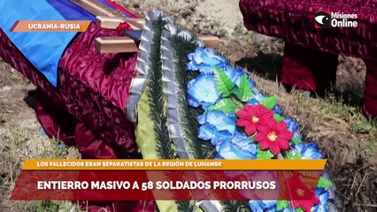 Entierro masivo a 58 soldados prorrusos