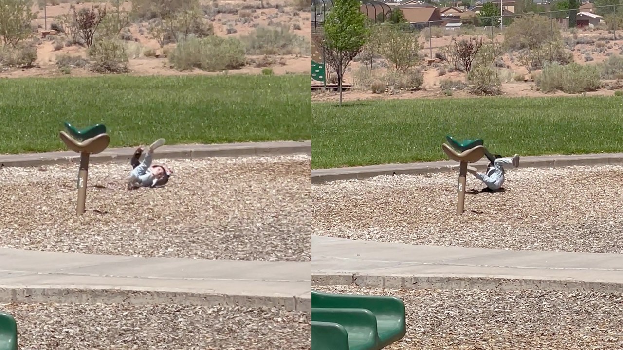 'Boy falls off ride after getting a little too comfortable on it'