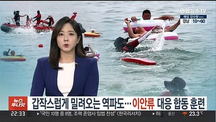 갑작스럽게 밀려오는 역파도…이안류 대응 합동 훈련
