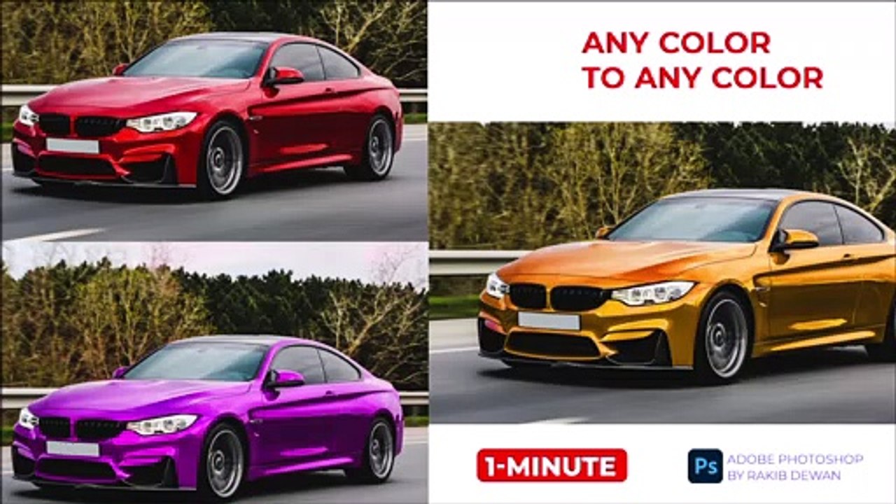1-Minute Adobe Photoshop Any Color to ANY COLOR