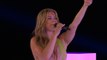 Becky Hill performs in Love Island villa