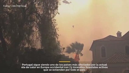 Un incendio forestal arrasa la localidad de Almancil, en el Algarve, amenazando viviendas y hoteles