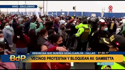 Callao: vecinos bloquearon Av. Gambetta para protestar ante un eventual desalojo