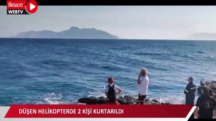 Düşen helikopterde iki kişi kurtarıldı