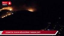 Çeşme Ovacık'taki yangın drone ile görüntülendi