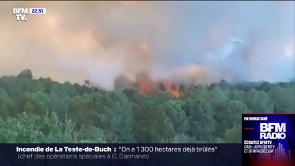 Incendies en Gironde: les dernières images du feu qui continue sa progression