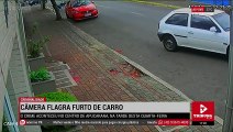 Câmera flagra furto de carro no centro de Apucarana