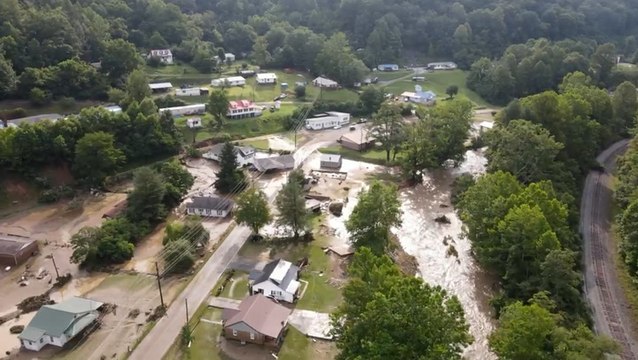 Aerial video captures devastation from flooding in Southwest Virginia