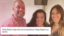 Transparência em look de Paolla Oliveira encanta Diogo Nogueira. Veja reação!