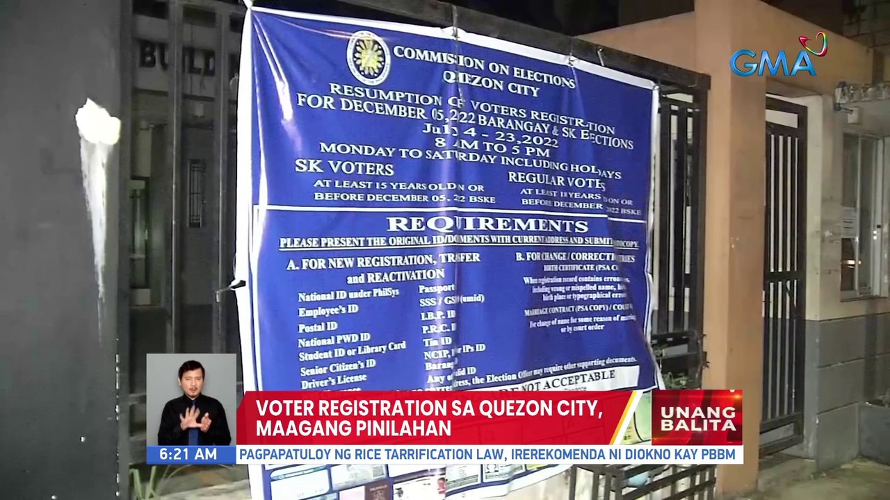 Voter registration sa Quezon City, maagang pinilahan UB video