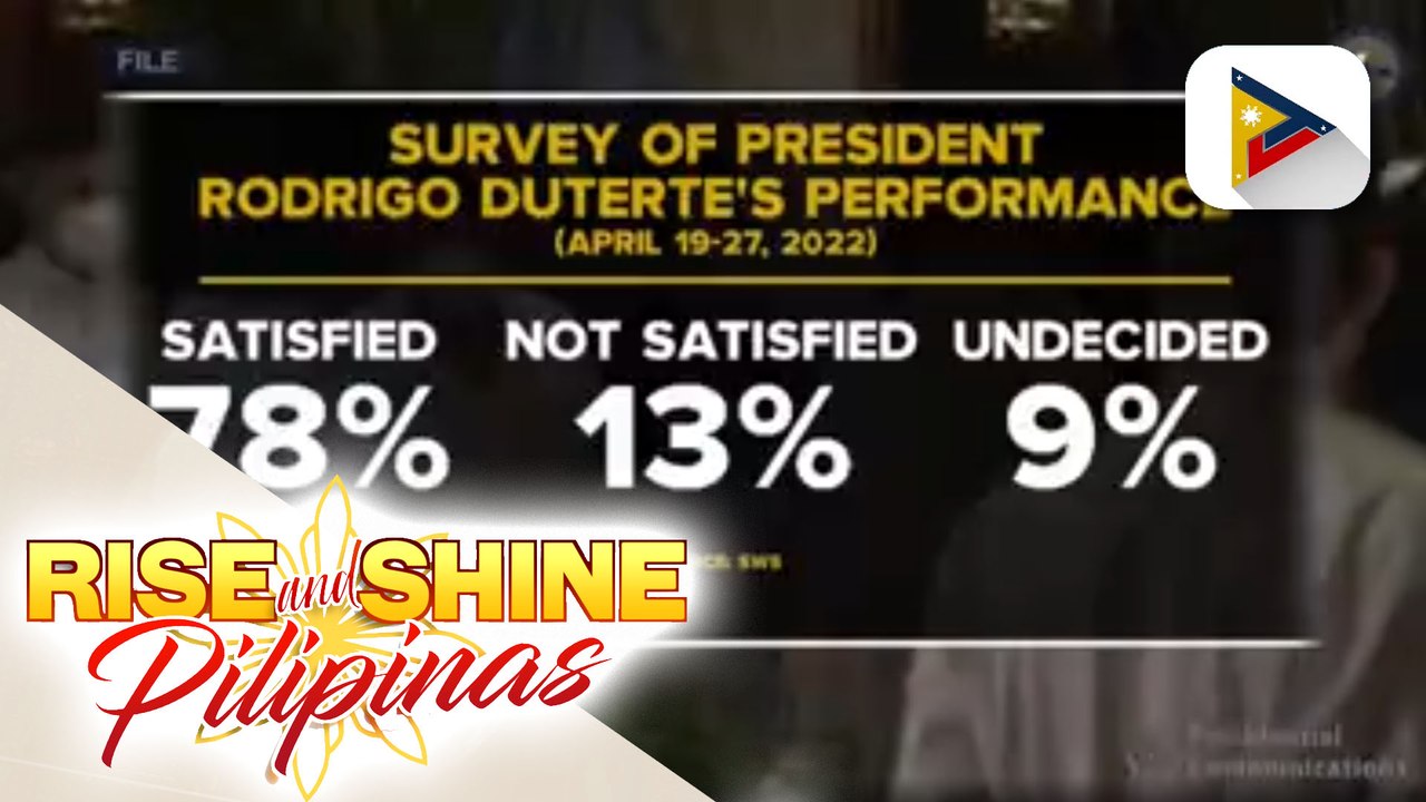 Ex-Pres. Duterte, nakatanggap ng "very good" net satisfaction rating sa latest SWS survey