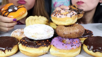 ASMR DUNKIN DONUTS SOFT EATING SOUNDS 50K SUBSCRIBER SPECIAL  Kim&Liz ASMR