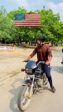 USA vs Japan vs India ~ When Bike tyre got puncture ~ #dushyantkukreja #shorts