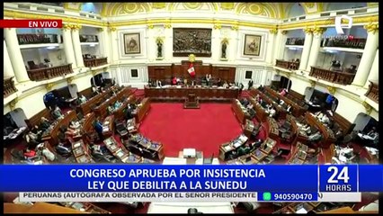 Congreso: Aprueban por insistencia ley que modifica consejo directivo de Sunedu