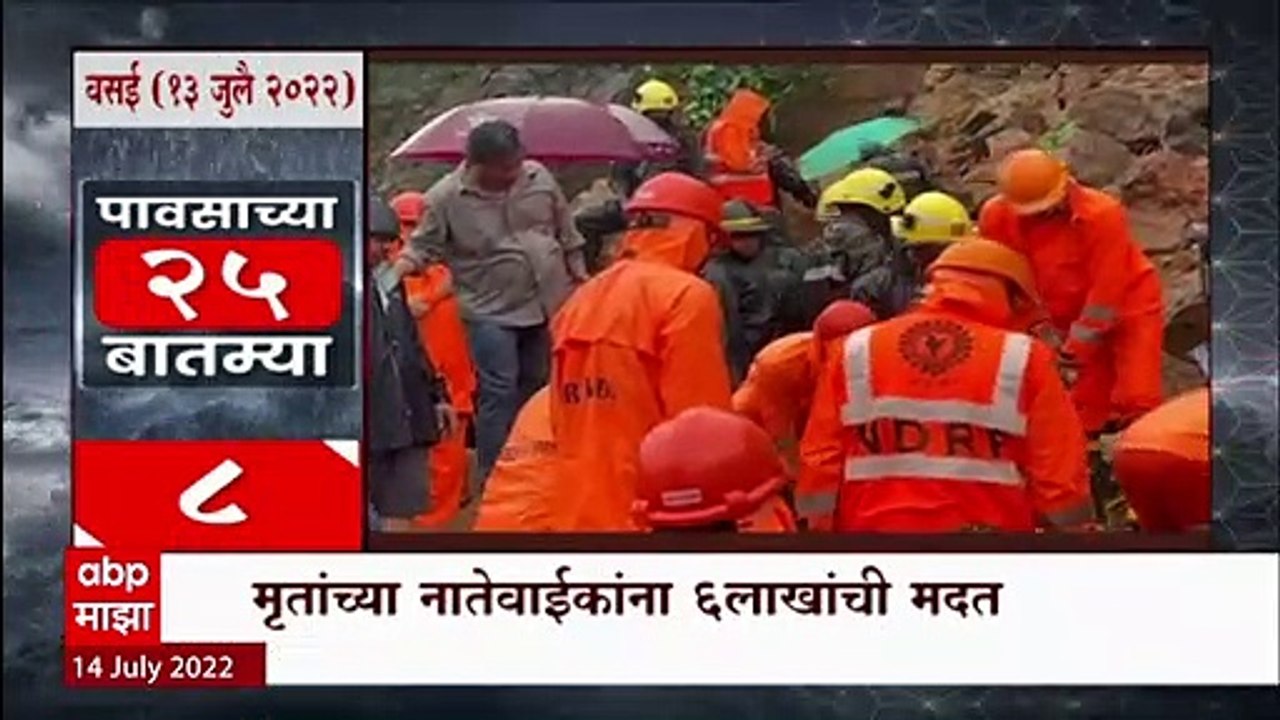 Top 25 : पावसाच्या महत्वाच्या 25 बातम्या : TOP...