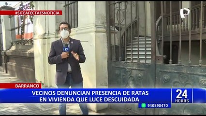 Barranco: vecinos denuncian plaga de ratas en vivienda que luce descuidada