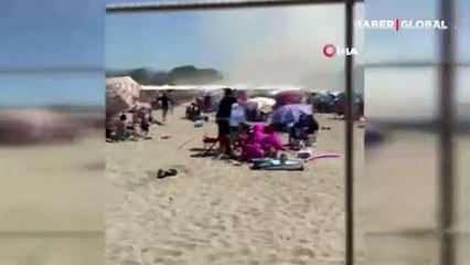 Plajda korku dolu anlar!